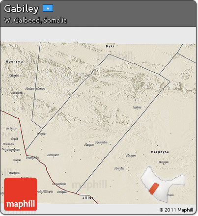 Shaded Relief 3D Map of Gabiley