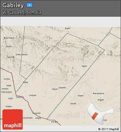Shaded Relief 3D Map of Gabiley
