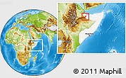 Physical Location Map of Gabiley, highlighted country, within the entire country