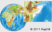 Physical Location Map of Gabiley, highlighted country, highlighted parent region, within the entire country