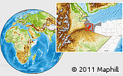 Physical Location Map of Gabiley, highlighted country, highlighted parent region