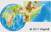 Physical Location Map of Gabiley, highlighted parent region, within the entire country