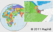 Political Location Map of Gabiley, highlighted country, highlighted parent region