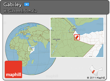 Savanna Style Location Map of Gabiley, highlighted country