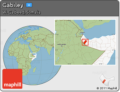 Savanna Style Location Map of Gabiley, highlighted country