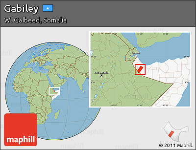 Savanna Style Location Map of Gabiley, highlighted country