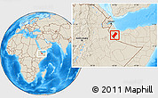 Shaded Relief Location Map of Gabiley