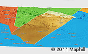 Physical Panoramic Map of Gabiley, political outside