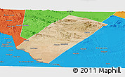 Satellite Panoramic Map of Gabiley, political outside