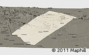 Shaded Relief Panoramic Map of Gabiley, darken