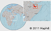 Gray Location Map of W. Galbeed, within the entire country, hill shading