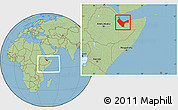 Savanna Style Location Map of W. Galbeed, within the entire country