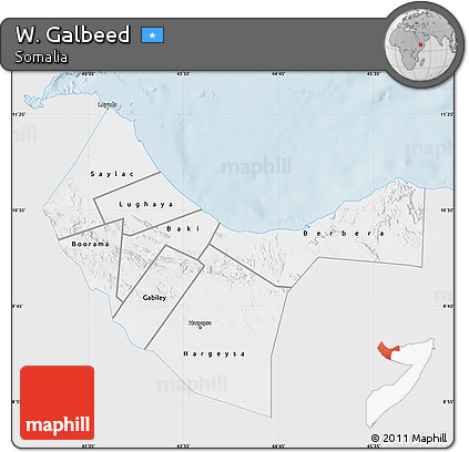 Silver Style Map of W. Galbeed, single color outside