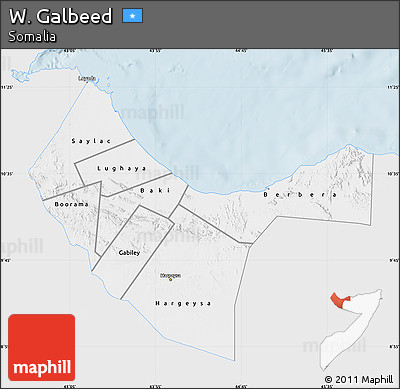Silver Style Map of W. Galbeed, single color outside