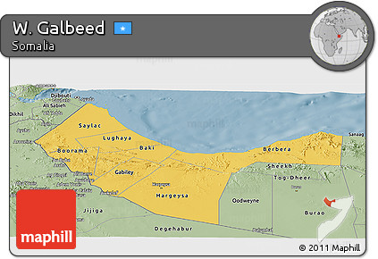 Savanna Style Panoramic Map of W. Galbeed