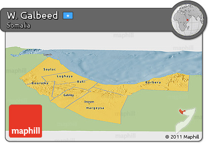 Savanna Style Panoramic Map of W. Galbeed, single color outside