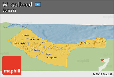 Savanna Style Panoramic Map of W. Galbeed, single color outside