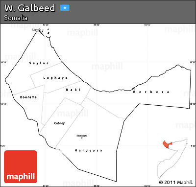 Blank Simple Map of W. Galbeed, cropped outside