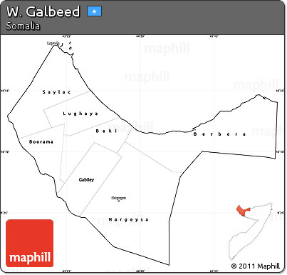 Blank Simple Map of W. Galbeed, cropped outside