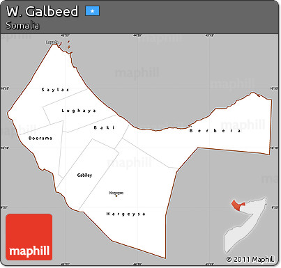 Gray Simple Map of W. Galbeed, cropped outside