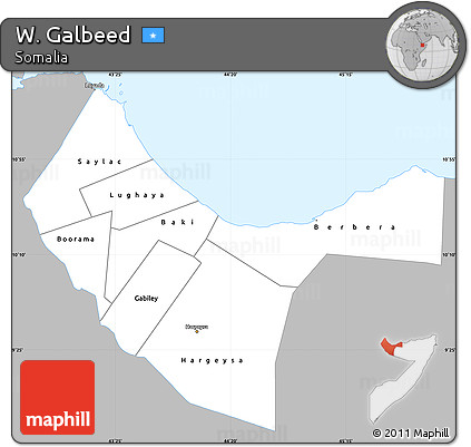 Gray Simple Map of W. Galbeed, single color outside