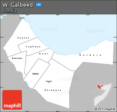 Gray Simple Map of W. Galbeed, single color outside