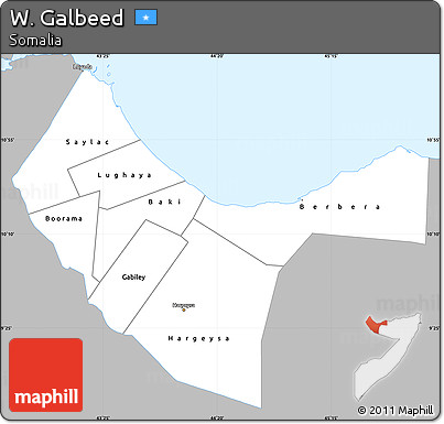 Gray Simple Map of W. Galbeed, single color outside