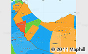 Political Simple Map of W. Galbeed, political shades outside