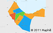 Political Simple Map of W. Galbeed, single color outside