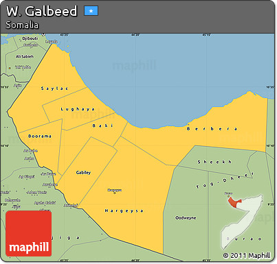 Savanna Style Simple Map of W. Galbeed