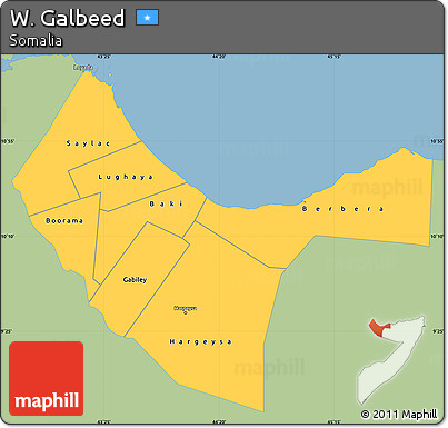 Savanna Style Simple Map of W. Galbeed, single color outside