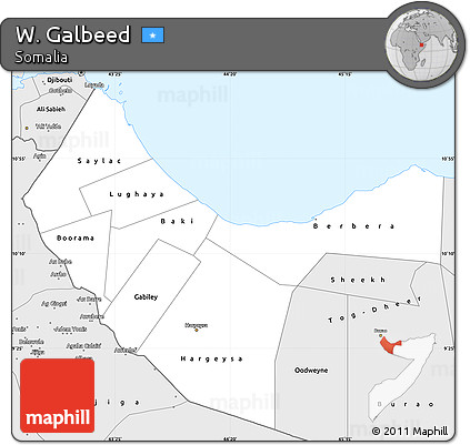 Silver Style Simple Map of W. Galbeed