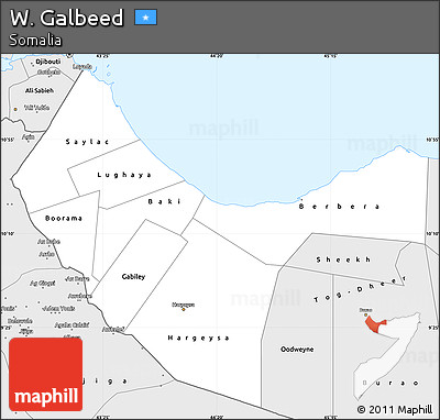 Silver Style Simple Map of W. Galbeed