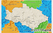 Shaded Relief 3D Map of CRADOCK, political outside