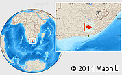 Shaded Relief Location Map of CRADOCK
