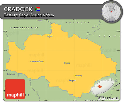 Savanna Style Simple Map of CRADOCK
