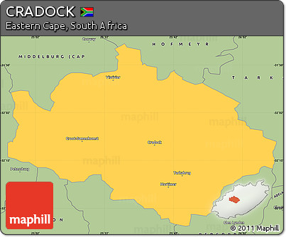 Savanna Style Simple Map of CRADOCK