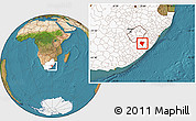 Satellite Location Map of KWABHACA, highlighted country