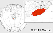 Blank Location Map of Eastern Cape