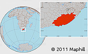 Gray Location Map of Eastern Cape