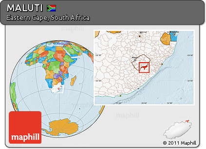 Political Location Map of MALUTI, highlighted country