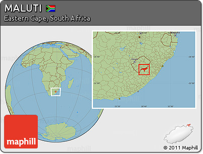 Savanna Style Location Map of MALUTI