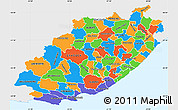 Political Simple Map of Eastern Cape, single color outside