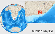 Shaded Relief Location Map of SOMERSET EAST