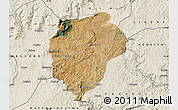 Satellite Map of UMTATA, shaded relief outside
