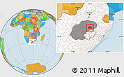 Political Location Map of BETHLEHEM, highlighted country, highlighted parent region