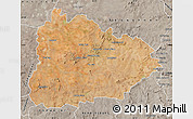 Satellite Map of BLOEMFONTEIN, semi-desaturated