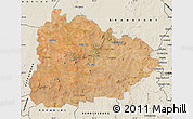 Satellite Map of BLOEMFONTEIN, shaded relief outside
