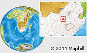 Physical Location Map of BOTHAVILLE, highlighted country