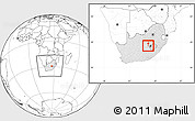 Blank Location Map of BOTSHABELO, highlighted country, within the entire country